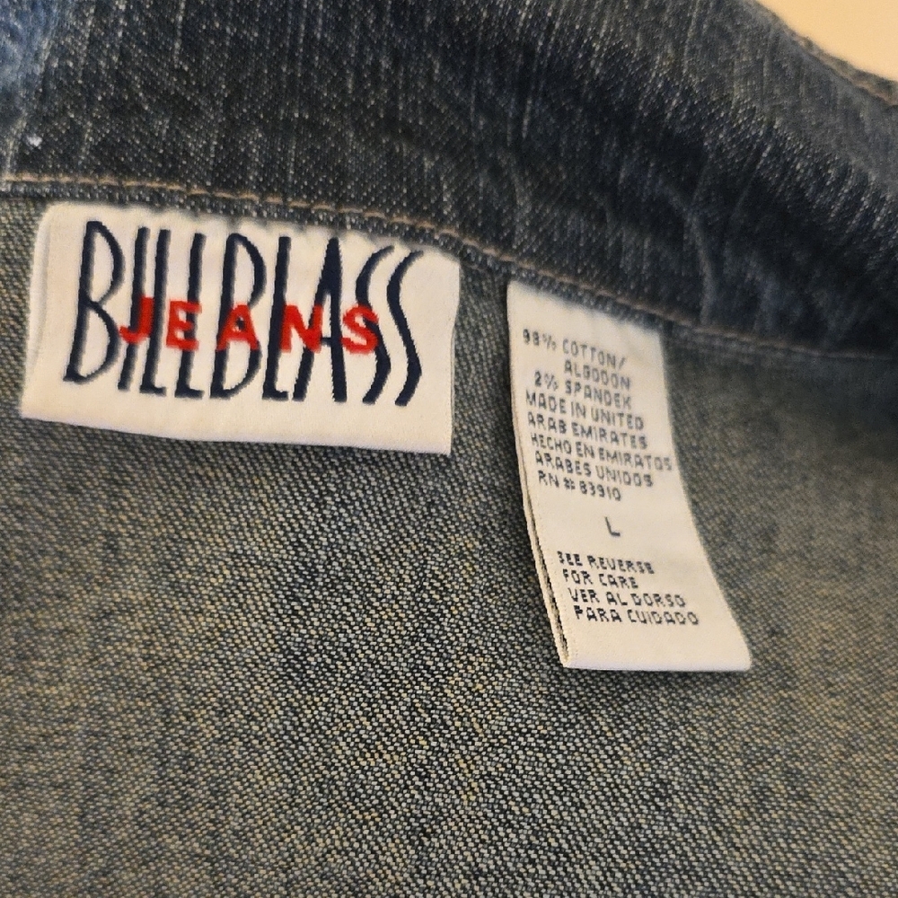 Upcyled Molly Made It Blue Jean Jacket with Iconic Rolling Stones Design - Picture 3 of 13